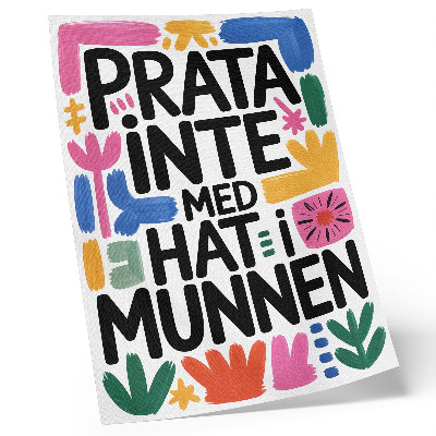 Umetniški tisk na platno Črne črke, barvite poteze v modernem slogu