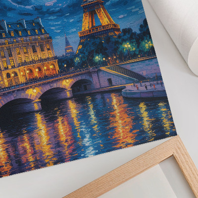 Eleganten plakat za dnevno sobo Pariz ponoči, polna luna, Eifflov stolp