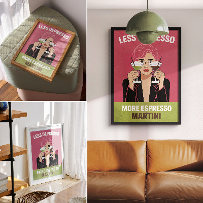 Umetniški tisk na platno Pop art kontrastne barve dinamičen slog