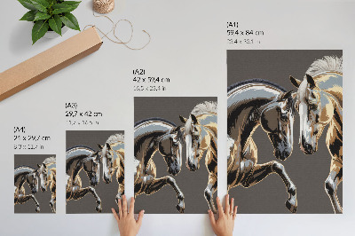Premium stenski plakat Kontrastni konji na temnem ozadju
