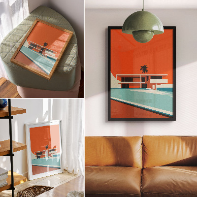 Plakat Minimalistična kompozicija Vile Orange Sky
