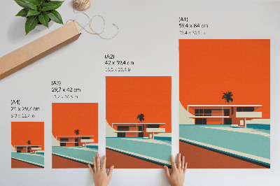 Plakat Minimalistična kompozicija Vile Orange Sky