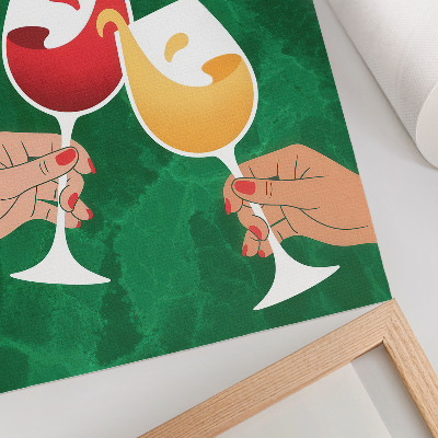 Eleganten plakat za dnevno sobo Barvita očala zeleno ozadje dinamičen slog