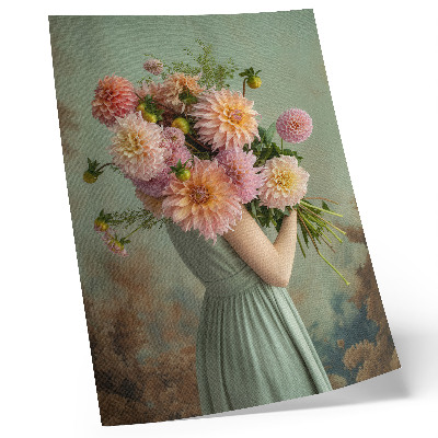 Umetniški tisk na platno Pastelne rože narava boho eleganca harmonija