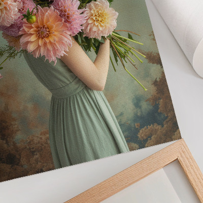 Umetniški tisk na platno Pastelne rože narava boho eleganca harmonija