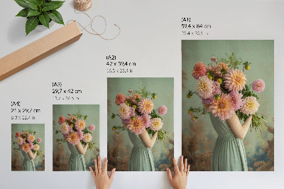 Umetniški tisk na platno Pastelne rože narava boho eleganca harmonija