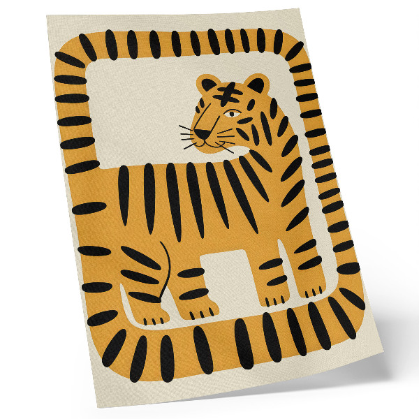 Umetniški tisk na platno Tiger v grafičnem slogu z intenzivnimi barvami