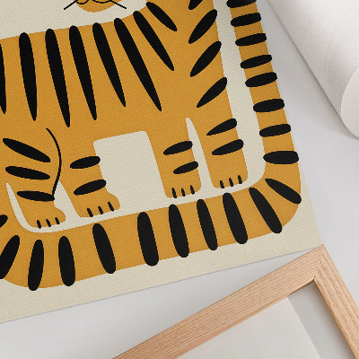 Umetniški tisk na platno Tiger v grafičnem slogu z intenzivnimi barvami