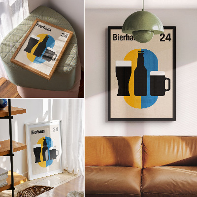 Plakat Kontrastne barve in geometrijske oblike