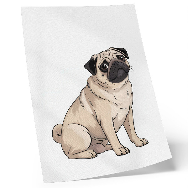 Eleganten plakat za dnevno sobo Portret psa, ilustrativen slog, nežne barve