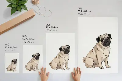 Portret psa v ilustrativnem slogu eleganten plakat za dnevno sobo v nežnih barvah
