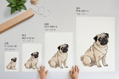 Eleganten plakat za dnevno sobo Portret psa, ilustrativen slog, nežne barve