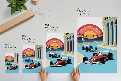 Plakat Eksotična dirka ob sončnem zahodu