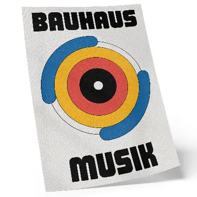 Plakat bauhaus stil krogi v močnih barvah modernosti