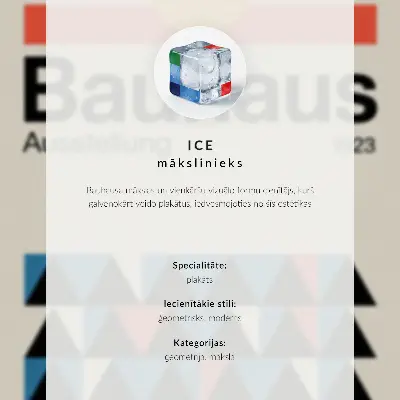 Plakat bauhaus stil krogi v močnih barvah modernosti