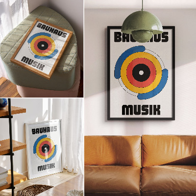 Plakat Bauhausov slog kroži močne barve modernosti