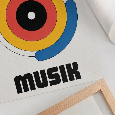 Plakat bauhaus stil krogi v močnih barvah modernosti