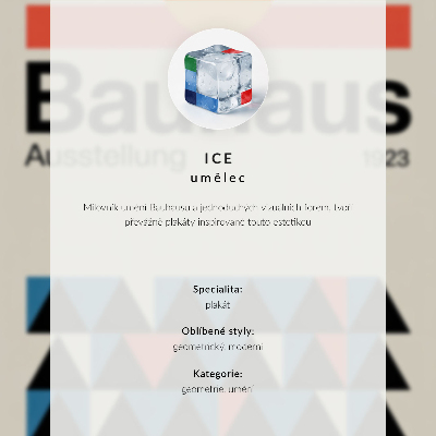 Plakat Bauhausov slog kroži močne barve modernosti