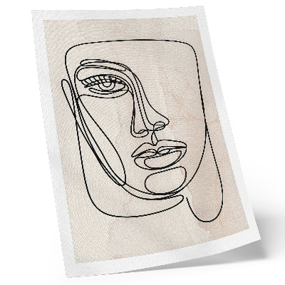 Eleganten plakat za dnevno sobo Minimalizem eleganca obraz bež črna