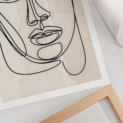 Eleganten plakat za dnevno sobo Minimalizem eleganca obraz bež črna