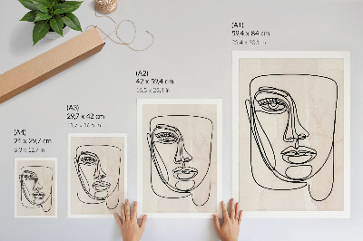 Eleganten plakat za dnevno sobo Minimalizem eleganca obraz bež črna