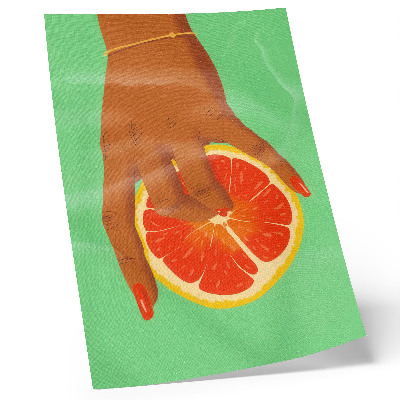 Eleganten plakat za dnevno sobo Roka z grenivko v živahnih barvah pop art