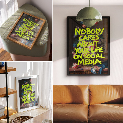 Plakat Svetel napis na ozadju pisanih rož