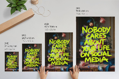 Plakat Svetel napis na ozadju pisanih rož