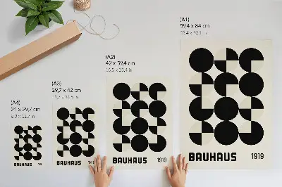 Premium stenski plakat z motivom harmonije geometrijskih oblik v minimalističnem modernem slogu