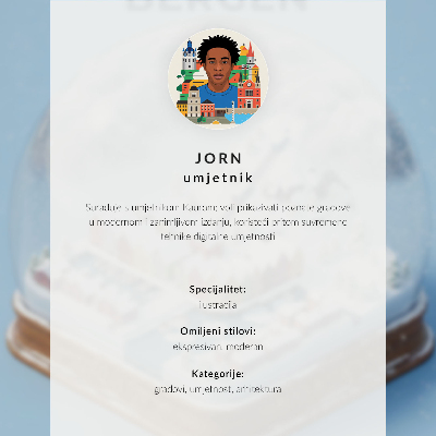 Umetniški tisk na platno Zimski globus z ilustracijo gradu in snega