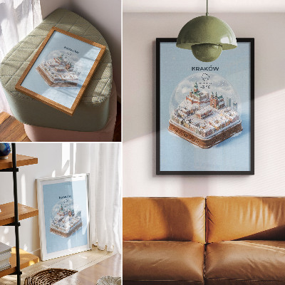 Premium stenski plakat Krakov pod stekleno kupolo - zimsko vzdušje