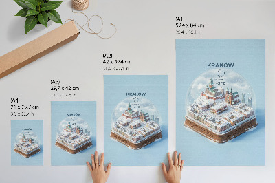 Premium stenski plakat Krakov pod stekleno kupolo - zimsko vzdušje