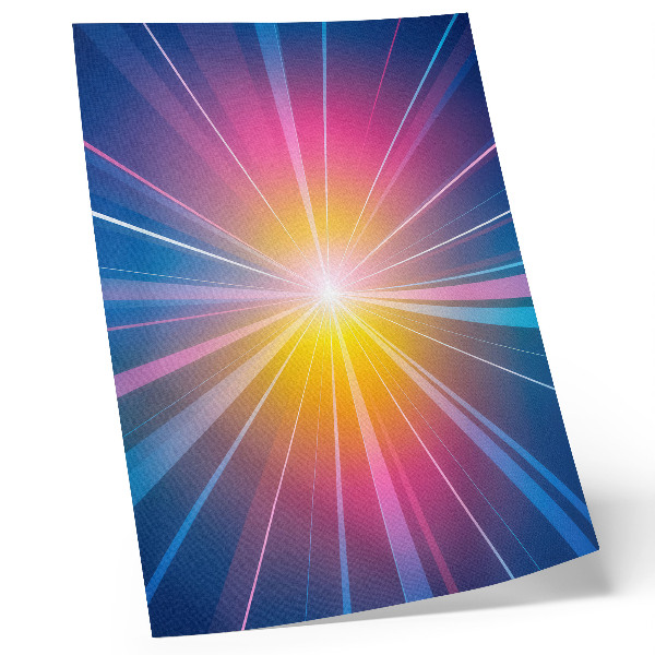 Eleganten plakat za dnevno sobo Energijske barve žarkov žarišča