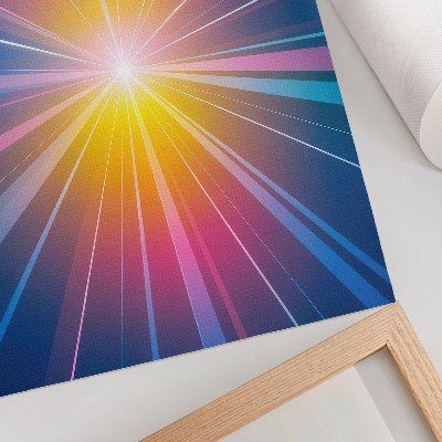 Eleganten plakat za dnevno sobo Energijske barve žarkov žarišča