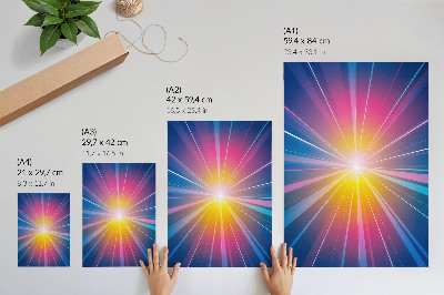 Eleganten plakat za dnevno sobo Energijske barve žarkov žarišča