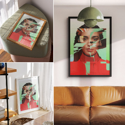Premium stenski plakat Fragmentiran pogled na moderno pop art