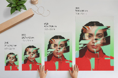 Premium stenski plakat Fragmentiran pogled na moderno pop art
