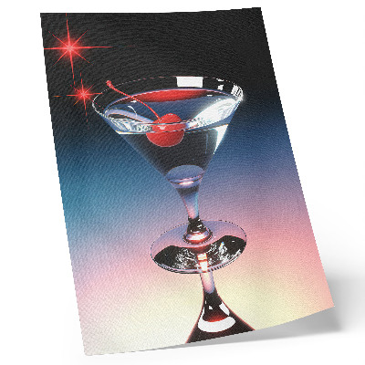 Eleganten plakat za dnevno sobo Kozarec za koktajl Elegance z rdečo češnjo