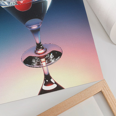 Eleganten plakat za dnevno sobo Kozarec za koktajl Elegance z rdečo češnjo
