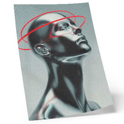 Plakat Futuristična skulptura modernosti rdeče-siva