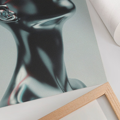 Plakat Futuristična skulptura modernosti rdeče-siva