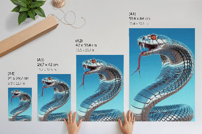 Plakat Kovinsko kačje modro ozadje rdeča intenzivnost