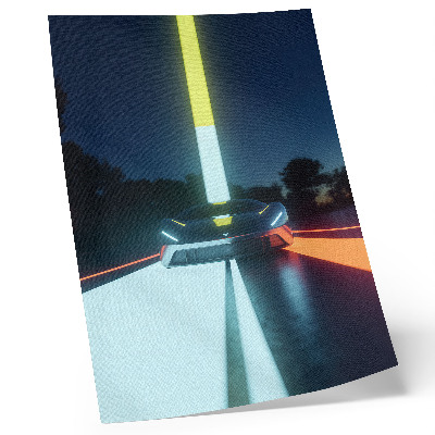Premium stenski plakat Dinamične linije futurističnega avtomobila noč