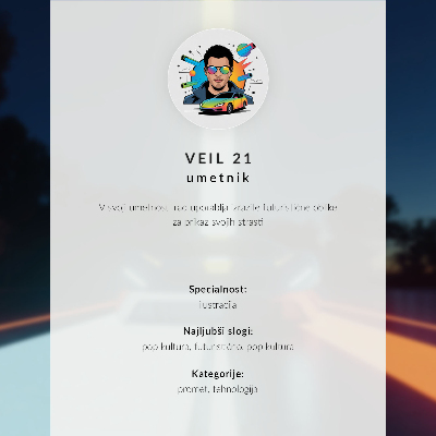 Premium stenski plakat Dinamične linije futurističnega avtomobila noč