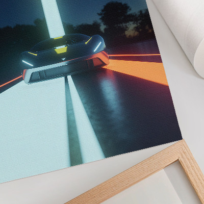 Premium stenski plakat Dinamične linije futurističnega avtomobila noč