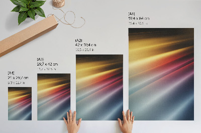 Eleganten plakat za dnevno sobo Barvne črte od rumene do temno modre