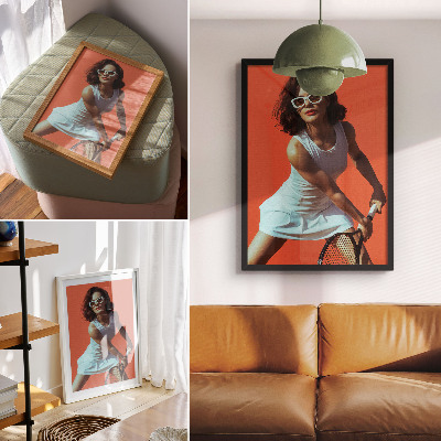 Premium stenski plakat Figura v gibanju na živem ozadju