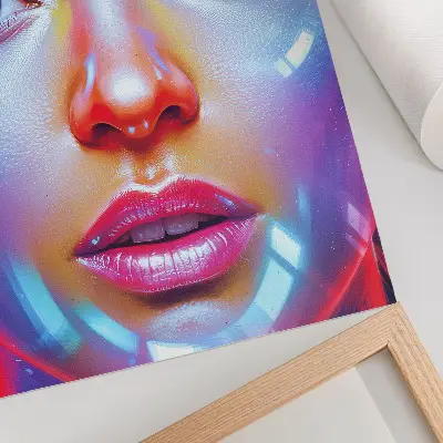 Plakat futurističen portret v živahnih barvah