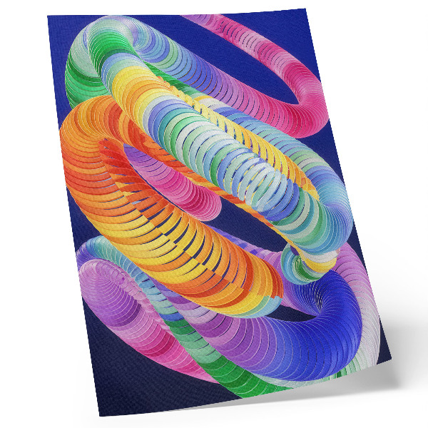 Eleganten plakat za dnevno sobo Barvite spirale v abstraktnem slogu