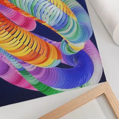 Abstraktni plakat s pisanimi spiralami eleganten dekor za dnevno sobo